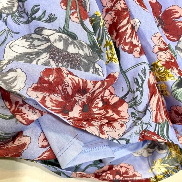 avlux Tiered Romper Floral Palm Print Jumper Halter Tied High Neck Shorts - Picture 7 of 12